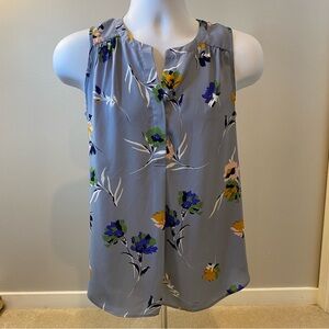 Daniel Rainn Blue Floral Sleeveless Blouse - XS
